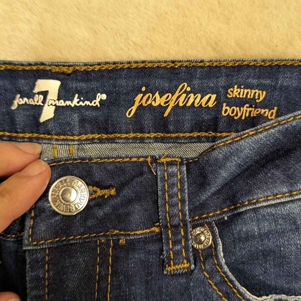 7 For All Mankind Josefina Skinny Boyfriend Jeans - Blue